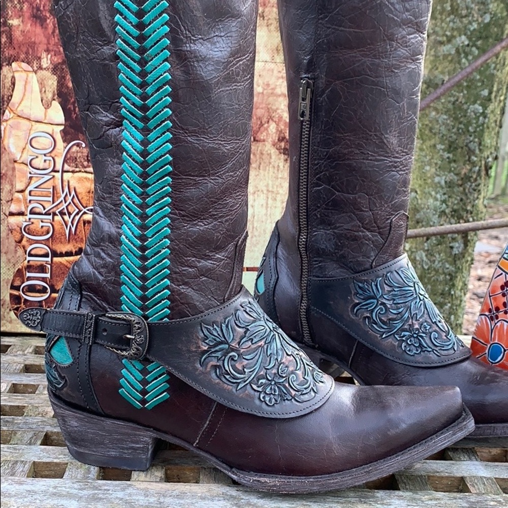 OLD GRINGO NEW With Box Aster Tooling 18” Tall Knee High Western Boots, Size 6.5 - Picture 7 of 13
